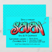 Invitation Graffiti Lumineux Sept (Devant / Derrière)