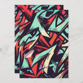 Invitation Graffiti moderne (Devant / Derrière)