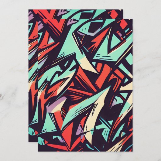 Invitation Graffiti moderne (Devant / Derrière)