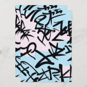 Invitation Graffiti moderne (Devant / Derrière)
