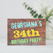 Invitation Graffiti muraux de briques inspiré 34ème anniversa (Debout devant)