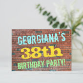 Invitation Graffiti muraux de briques inspiré 38ème anniversa (Debout devant)