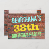 Invitation Graffiti muraux de briques inspiré 38ème anniversa (Devant / Derrière)