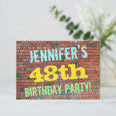 Invitation Graffiti muraux de briques inspiré 48ème anniversa (Debout devant)