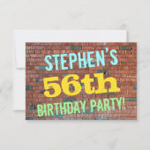 Invitation Graffiti muraux de briques inspiré 56ème anniversa (Devant)