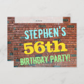Invitation Graffiti muraux de briques inspiré 56ème anniversa (Devant / Derrière)