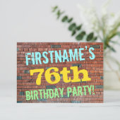 Invitation Graffiti muraux de briques inspiré 76e anniversair (Debout devant)