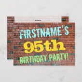 Invitation Graffiti muraux de briques inspiré 95e anniversair (Devant / Derrière)
