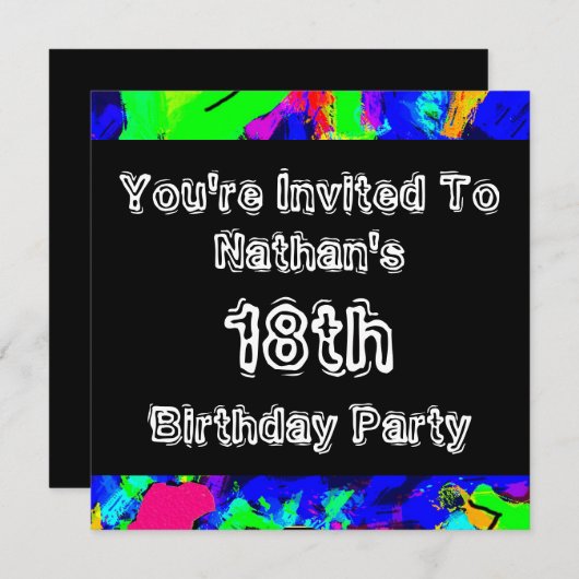 Invitation Graffiti ~ Parti (Devant / Derrière)