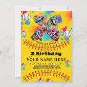 Invitation Graffiti skateboard baseball fête colorée jaune (Devant)