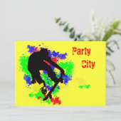 Invitation Graffiti Splotch Skateboard (Debout devant)