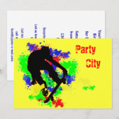 Invitation Graffiti Splotch Skateboard (Devant / Derrière)
