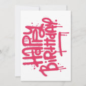 Invitation Graffiti Spray Joyeux Cadeaux d'anniversaire Love (Devant)