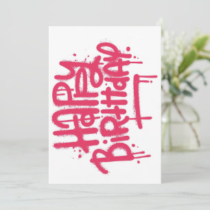 Invitation Graffiti Spray Joyeux Cadeaux d'anniversaire Love 