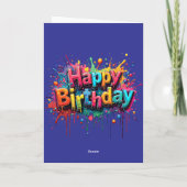 Invitation Graffiti Style Happy Birthday Card (Dos)