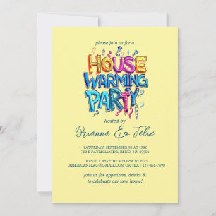 Invitation Graffiti Style Maison Chic Fête du Réchauffement