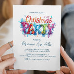 Invitation Graffiti Style Noël à la fête de juillet<br><div class="desc">Apportez l'esprit festif des fêtes à votre panier d'été avec notre invitation à la fête "Noël en juillet", maintenant disponible sur Zazzle! Cette invitation vibrante présente des lettres colorées de style graffiti qui éclatent d'énergie et d'excitation, ce qui en fait le moyen parfait pour donner le ton pour une célébration...</div>