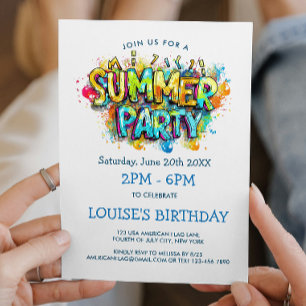 Invitation Graffiti Style Summer Party