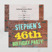 Invitation Graffiti sur mur de briques inspiré 46e anniversai (Devant / Derrière)