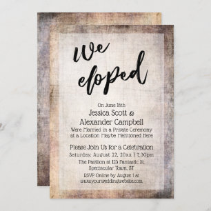 Invitation Grain Rustique En Bois Nous Avons Elopé Typographi