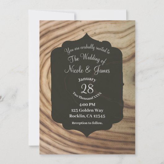 Invitation Grain Rustique Grain Olive Minimal Mariage Élégant (Devant)