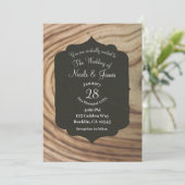 Invitation Grain Rustique Grain Olive Minimal Mariage Élégant (Debout devant)