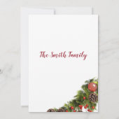 Invitation Graine de fleurs de Noël rouge vert (Dos)