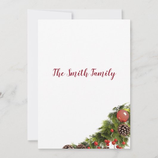 Invitation Graine de fleurs de Noël rouge vert (Dos)