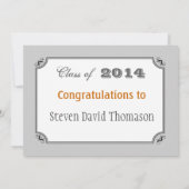 Invitation Graissage simple, gris et blanc (Dos)