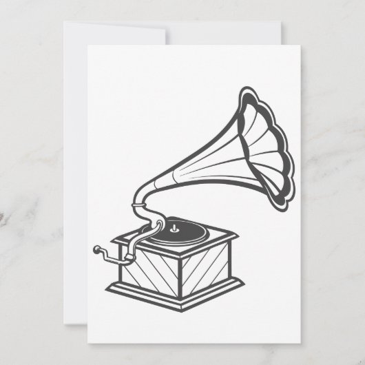 Invitation gramophone vintage (Devant)
