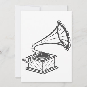 Invitation gramophone vintage
