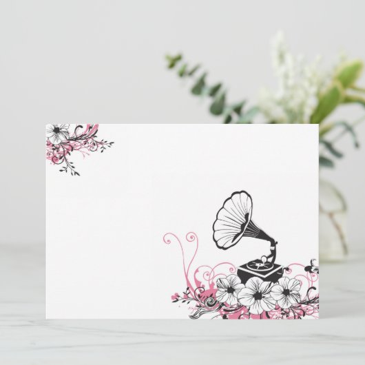 Invitation gramophone vintage (Debout devant)