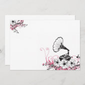 Invitation gramophone vintage (Devant / Derrière)