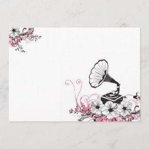 Invitation gramophone vintage