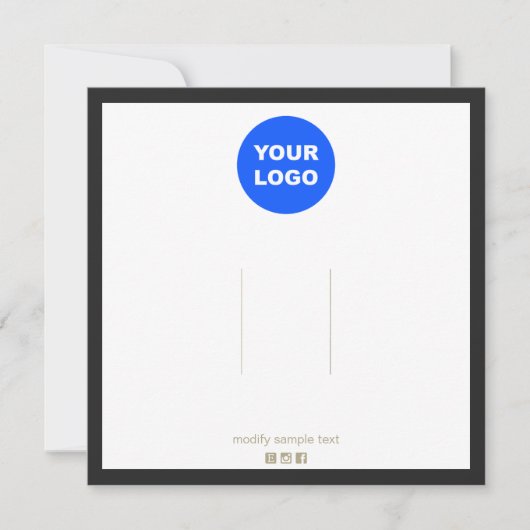 Invitation Grand ajout de logo noir bordure à cheveux écran (Devant)