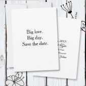 Invitation Grand amour. Grand jour. Réservez la date.