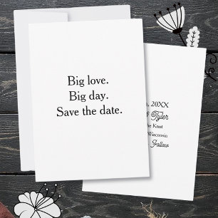 Invitation Grand amour. Grand jour. Réservez la date.