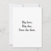 Invitation Grand amour. Grand jour. Réservez la date. (Devant)