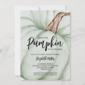 Invitation Grand Baby shower Citrouille vert tout en un (Devant)