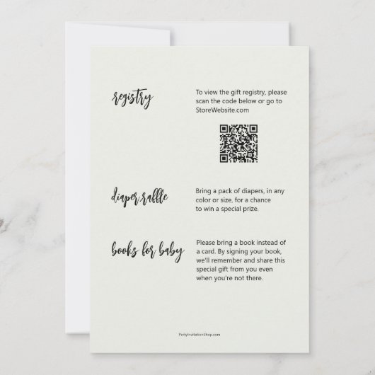 Invitation Grand Baby shower Citrouille vert tout en un (Dos)