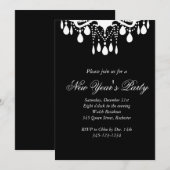 Invitation Grand bal du Nouvel An (noir) (Devant / Derrière)