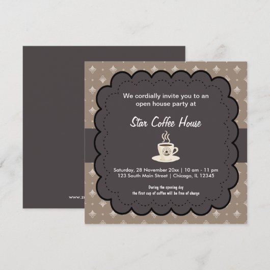 Invitation Grand café d'ouverture (Devant / Derrière)