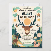 Invitation grand Camo sauvage Oh Deer Chasse de canard 1er an (Devant)