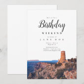 Invitation Grand Canyon Arizona Anniversaire Weekend Invitati (Devant / Derrière)