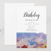 Invitation Grand Canyon Arizona Anniversaire Weekend Invitati (Devant / Derrière)