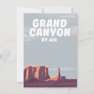 Invitation Grand Canyon By Air affiche de voyage vintage.