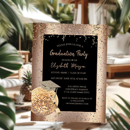 Invitation Grand Casquette, Disco Ball Confetti, Vin Cooper