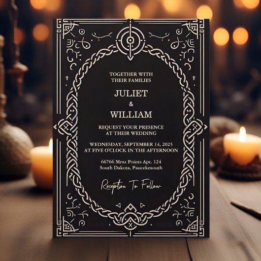 Invitation Grand Celtic Nordeval Scroll Viking Mariage