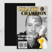 Invitation Grand Champion Avec Trophée Magazine Couverture (Devant / Derrière)