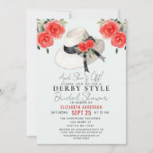 Invitation Grand Chapeau de Style Derby Rose pour Enterrement (Devant)